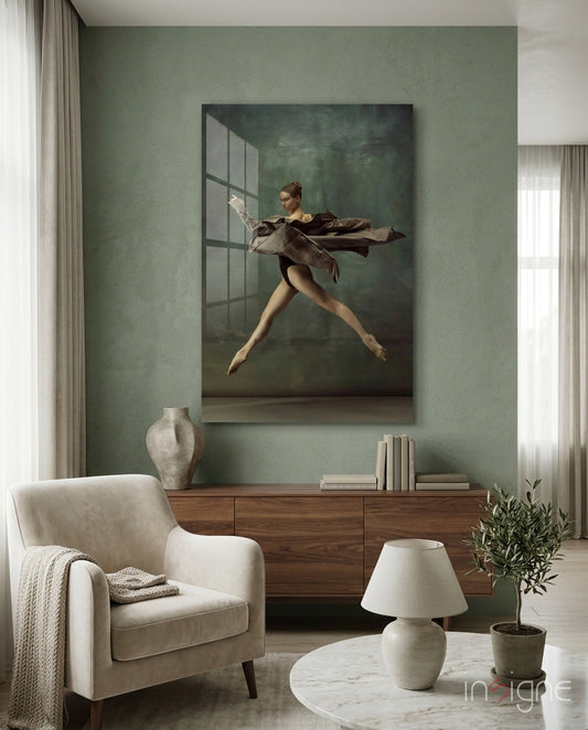 Ballerina glass wall art