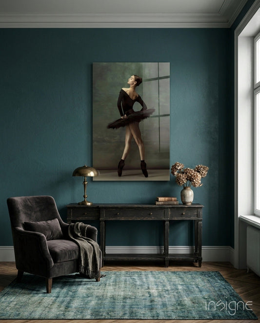 Ballerina glass wall art