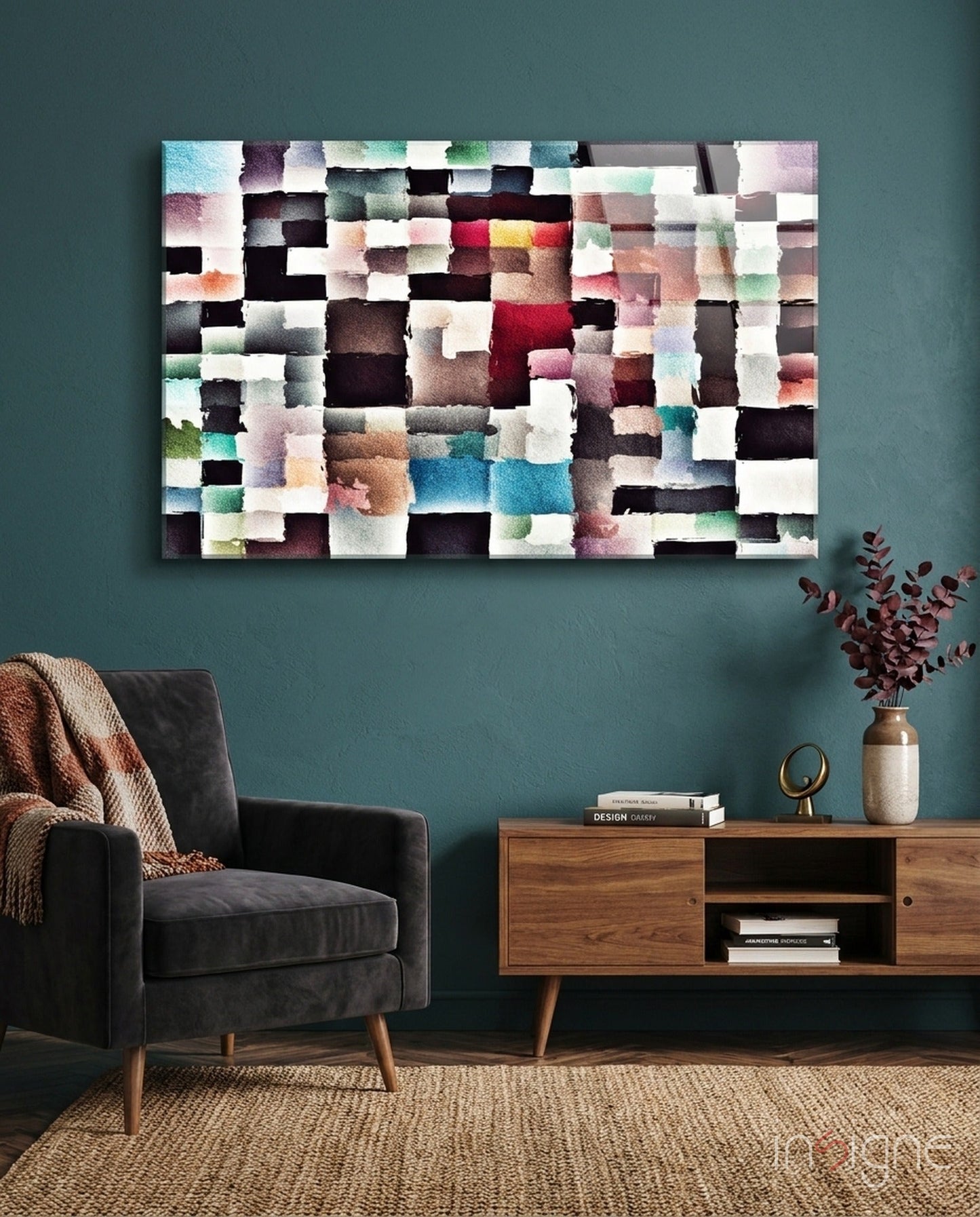 Images of Subconsciousness glass wall art watercolor mosaic