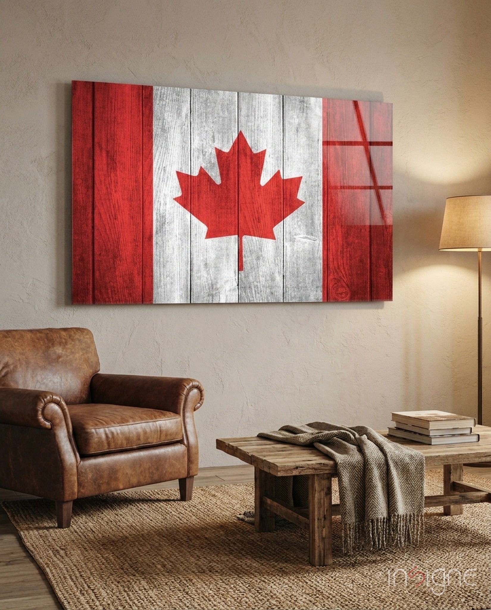 Flag of Canada glass wall art