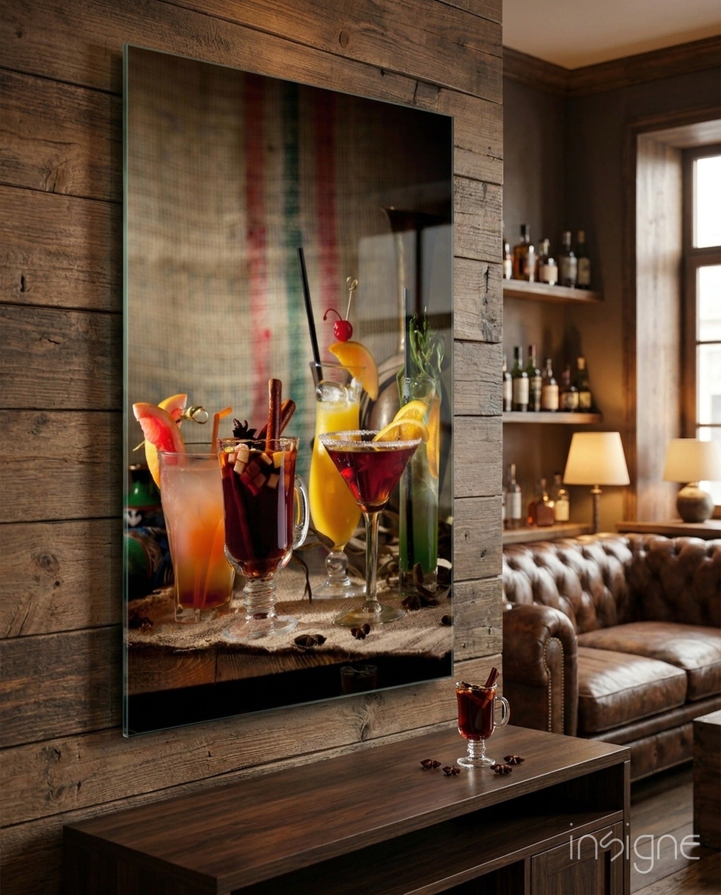 Rustic Spiced Winter Cocktails still life glass wall art