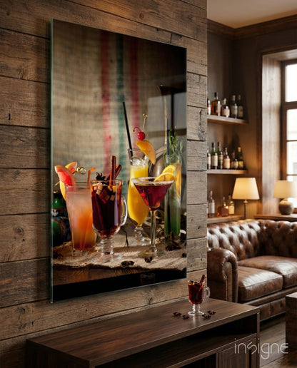 Rustic Spiced Winter Cocktails still life glass wall art
