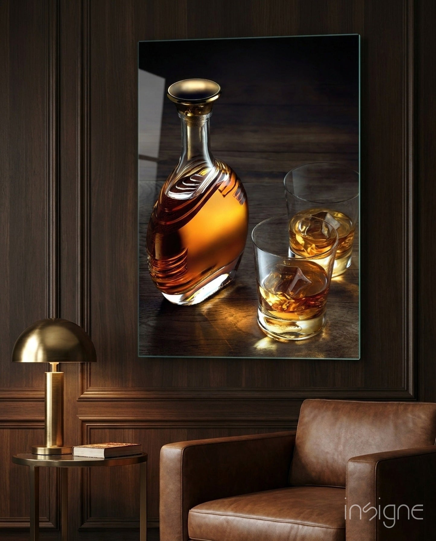 Whiskey Decanter Bar Still Life Glass Wall Art
