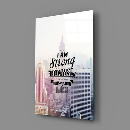 I Am Strong Glass Wall Art