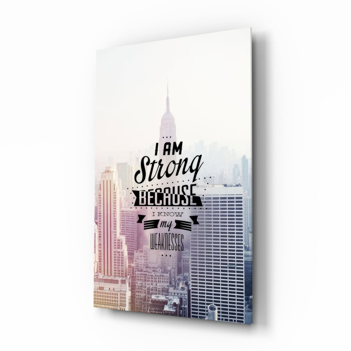 I Am Strong Glass Wall Art