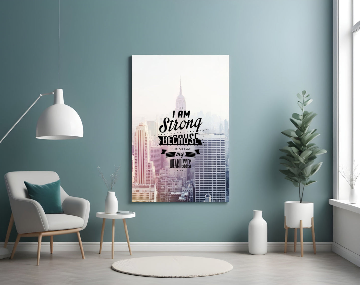 I Am Strong Glass Wall Art
