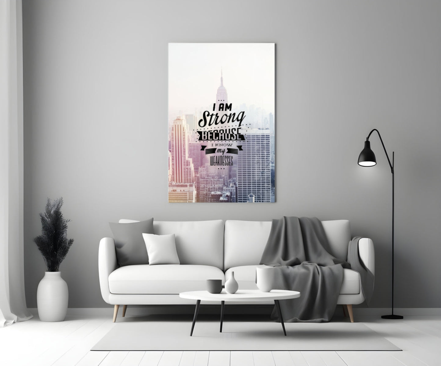 I Am Strong Glass Wall Art