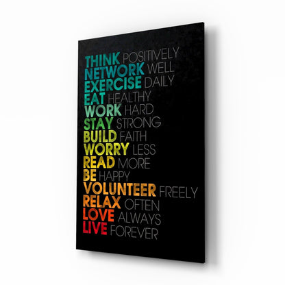 Life Advice Glass Wall Art