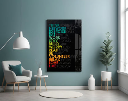 Life Advice Glass Wall Art