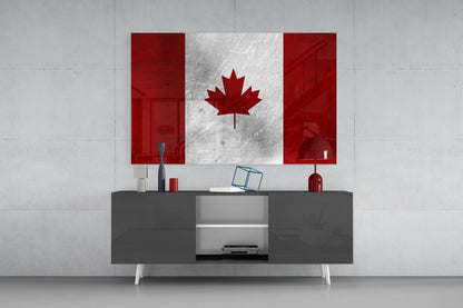 Flag of Canada Glass Wall Art