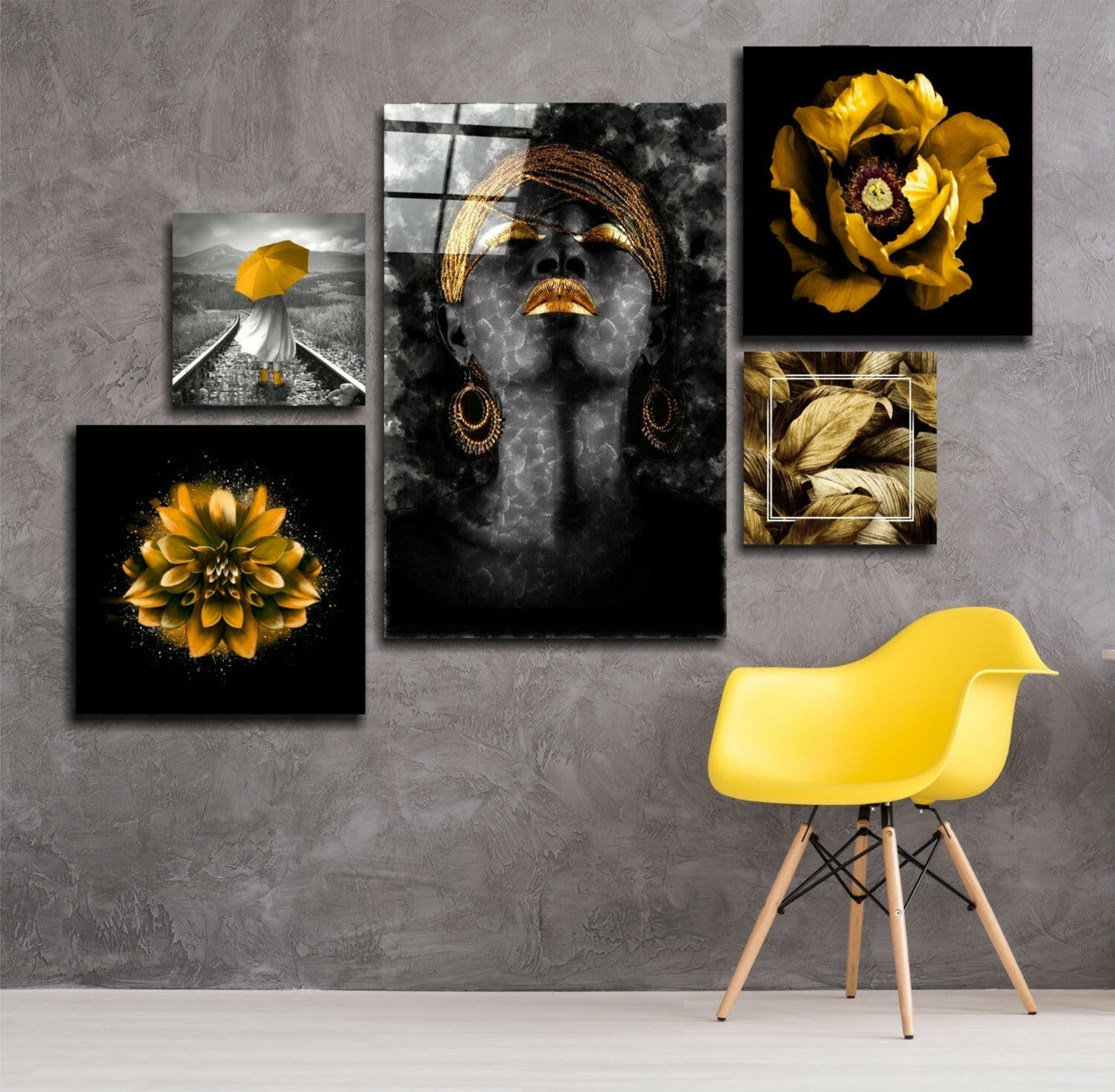 Yellow Harmony Glass Wall Art