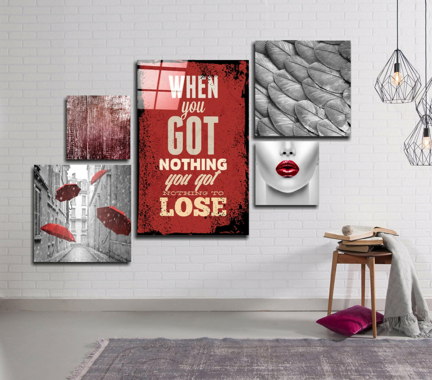 Nothing to Lose Glass Wall Art Set