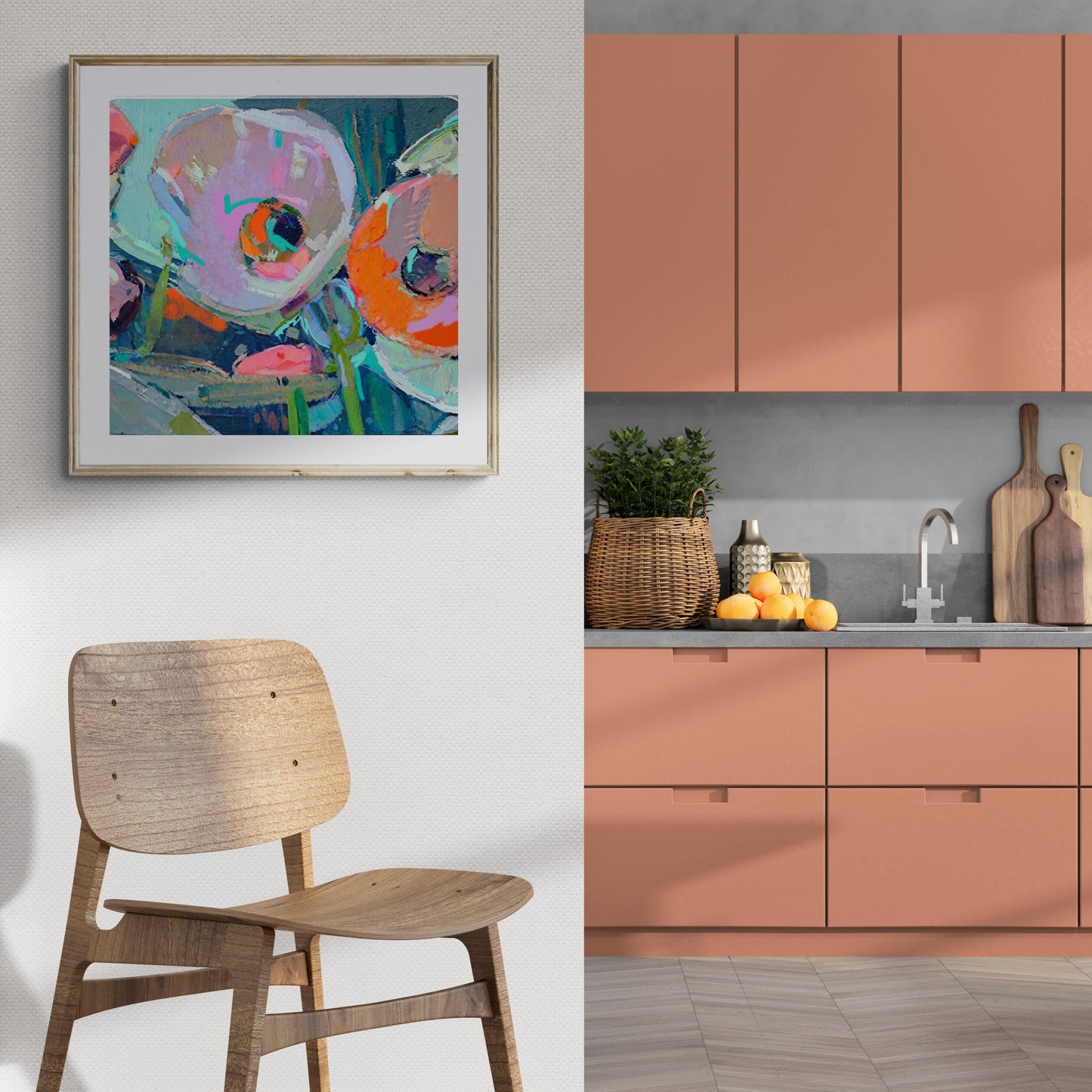 Chromatic Pulse Bold Floral Canvas Wall Art