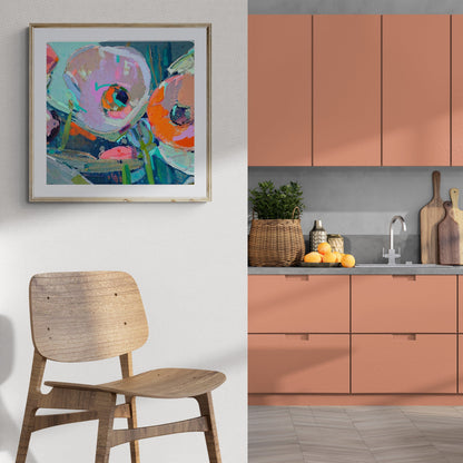 Chromatic Pulse Bold Floral Canvas Wall Art