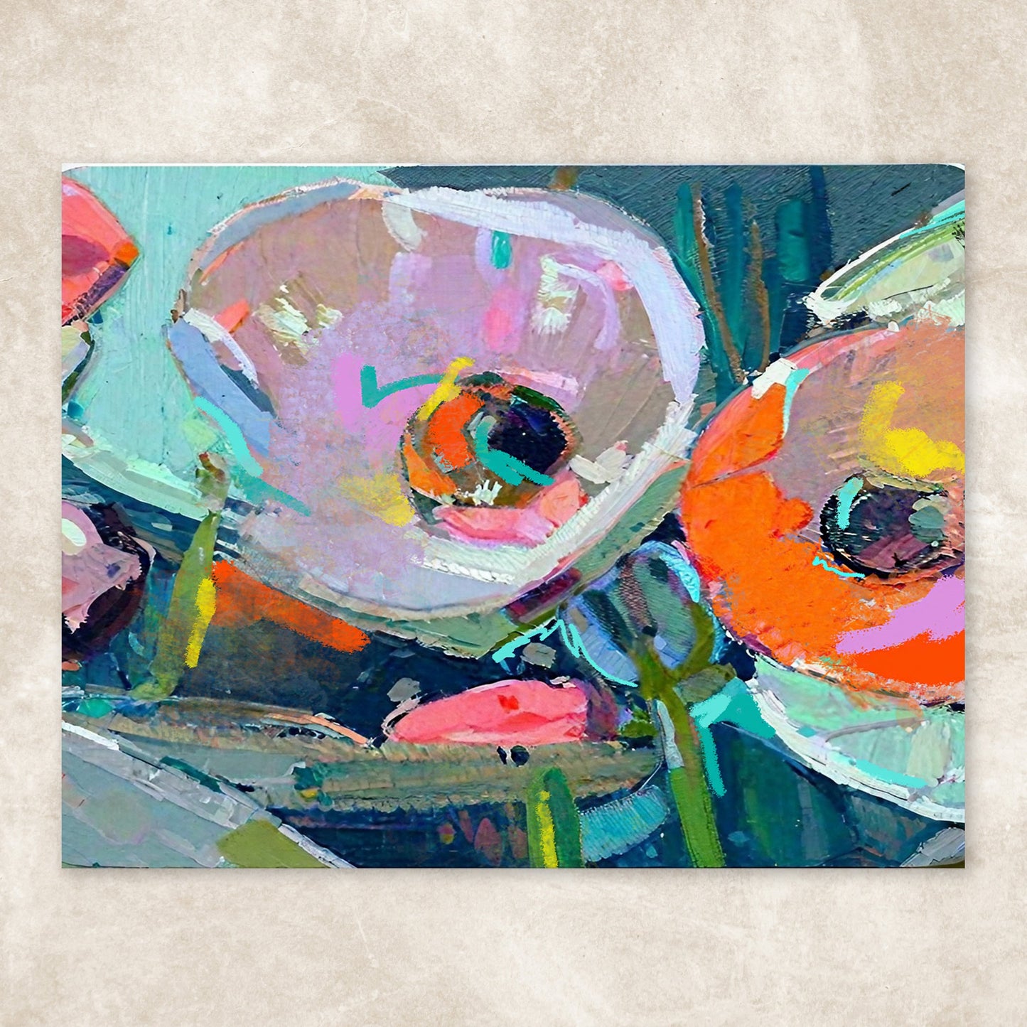 Chromatic Pulse Bold Floral Canvas Wall Art