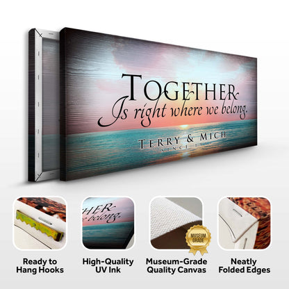 Together Couple Canvas Wall Art Sign