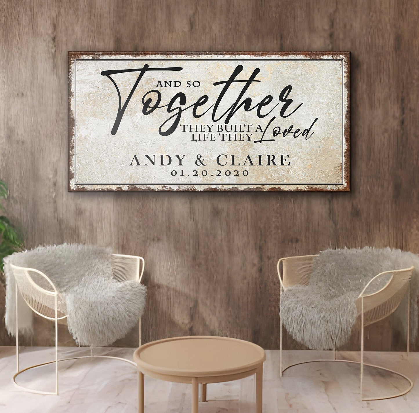 Personalized Together Canvas Sign II