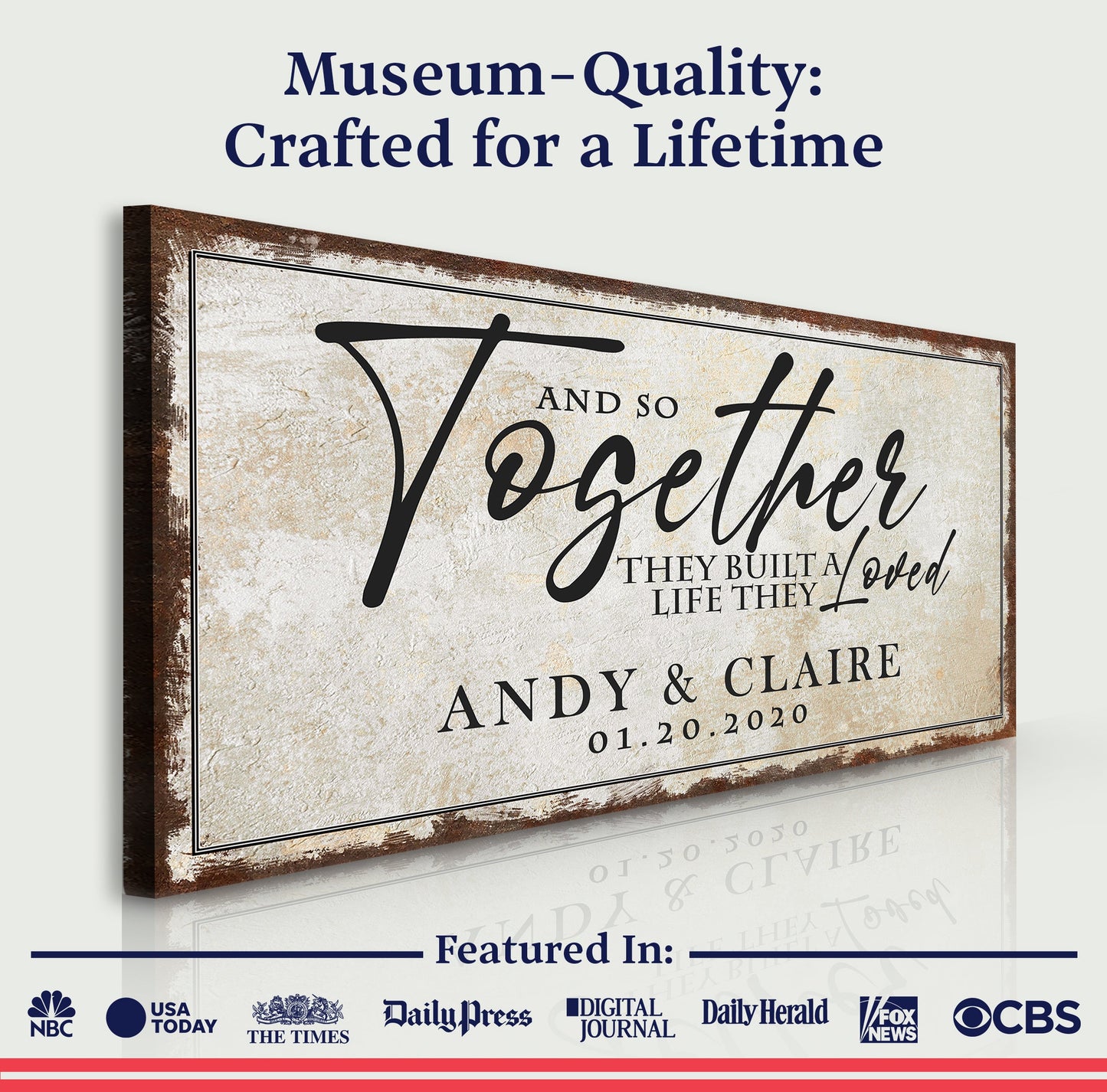 Personalized Together Canvas Sign II