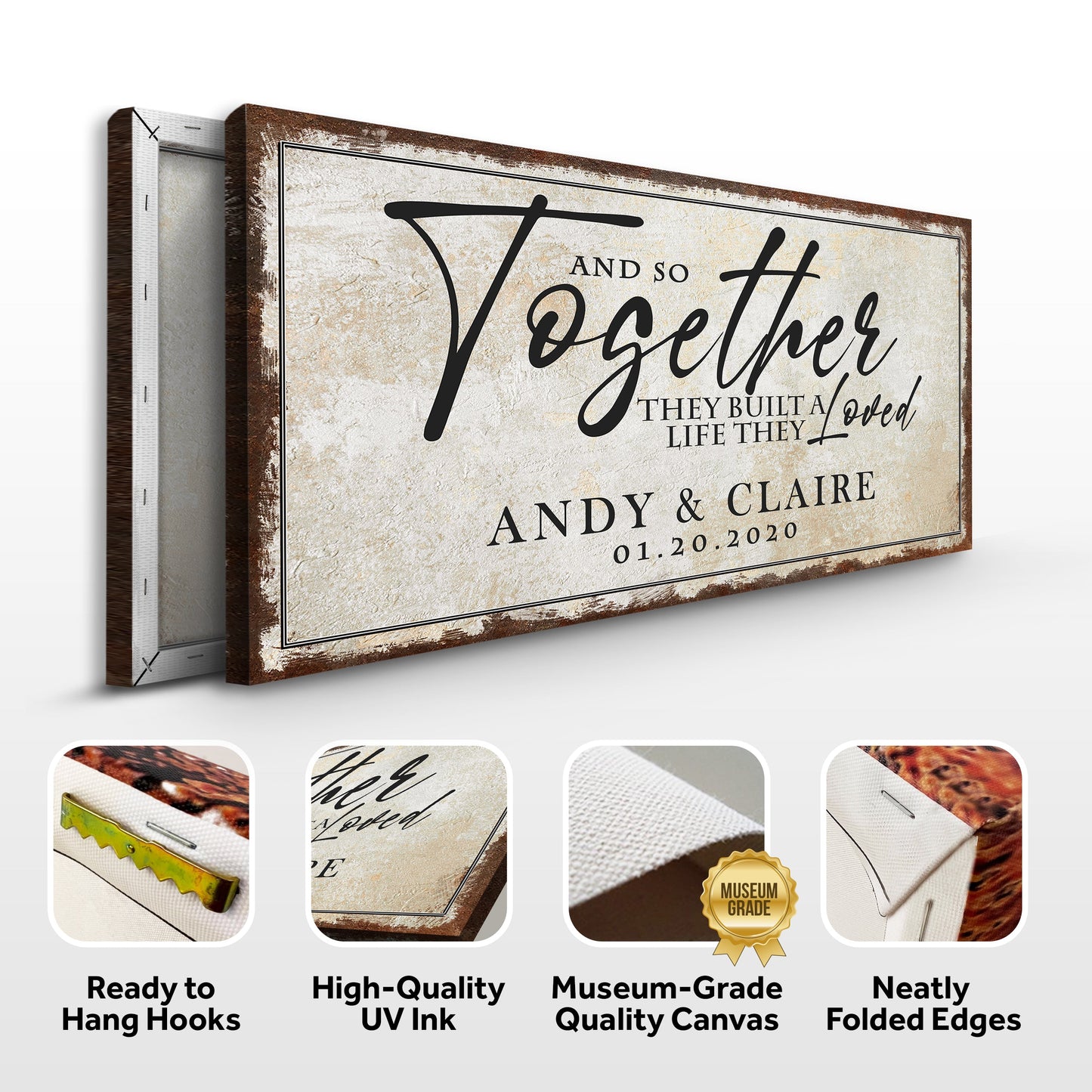 Personalized Together Canvas Sign II