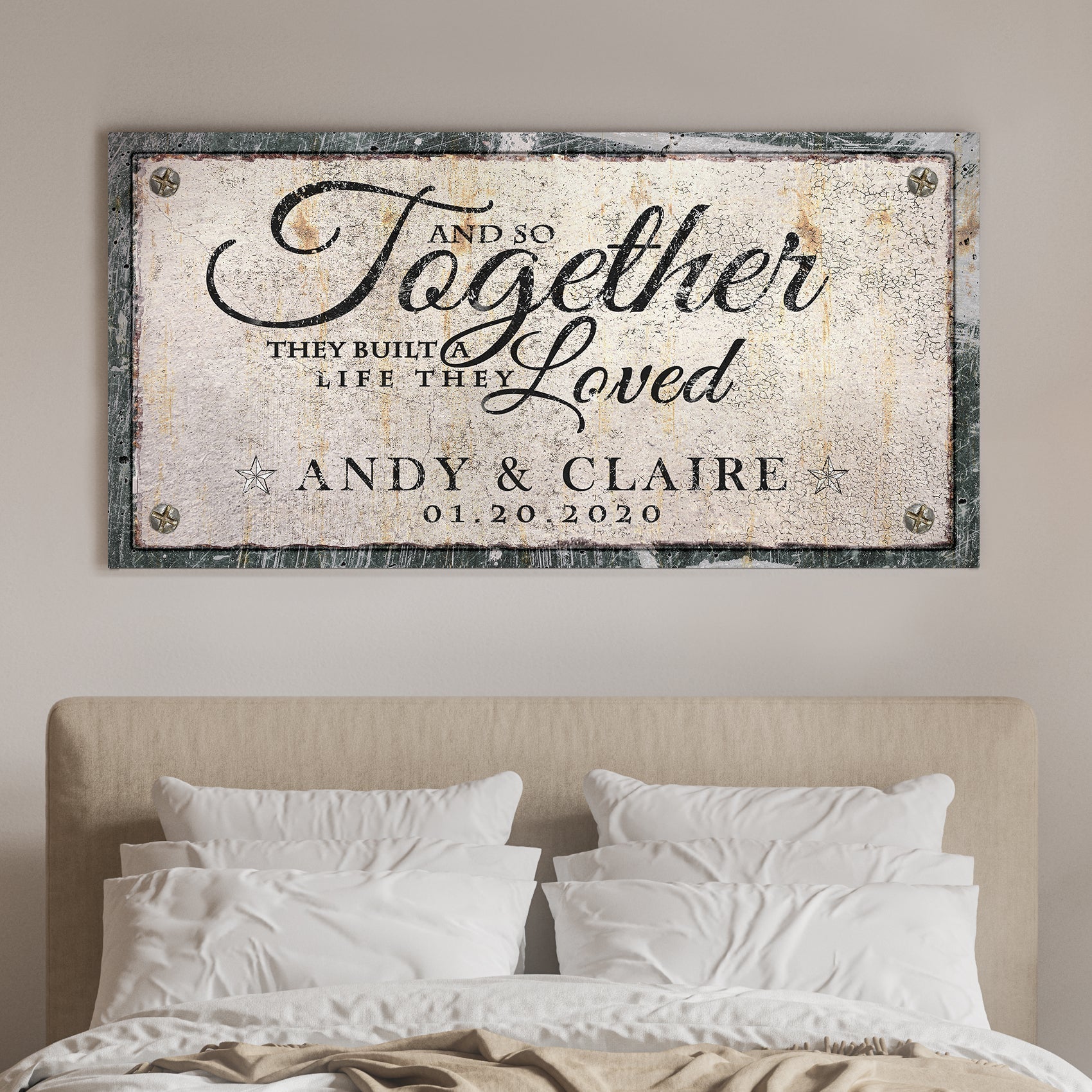 Together family canvas wall art sign - wide panoramic home decor