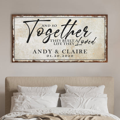 Personalized Together canvas sign celebrating teamwork