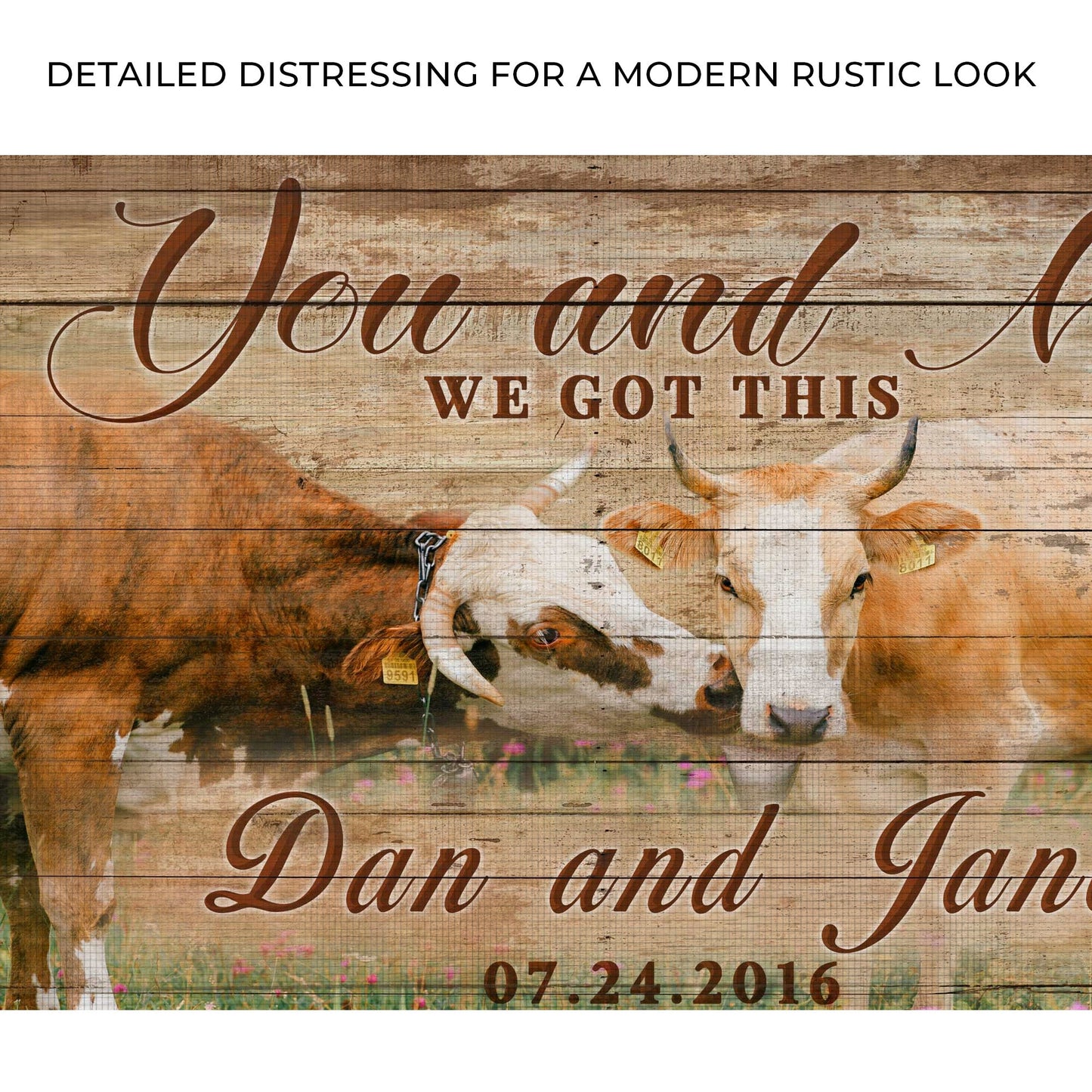 We Got This Couple Cattle Personalized Canvas Sign