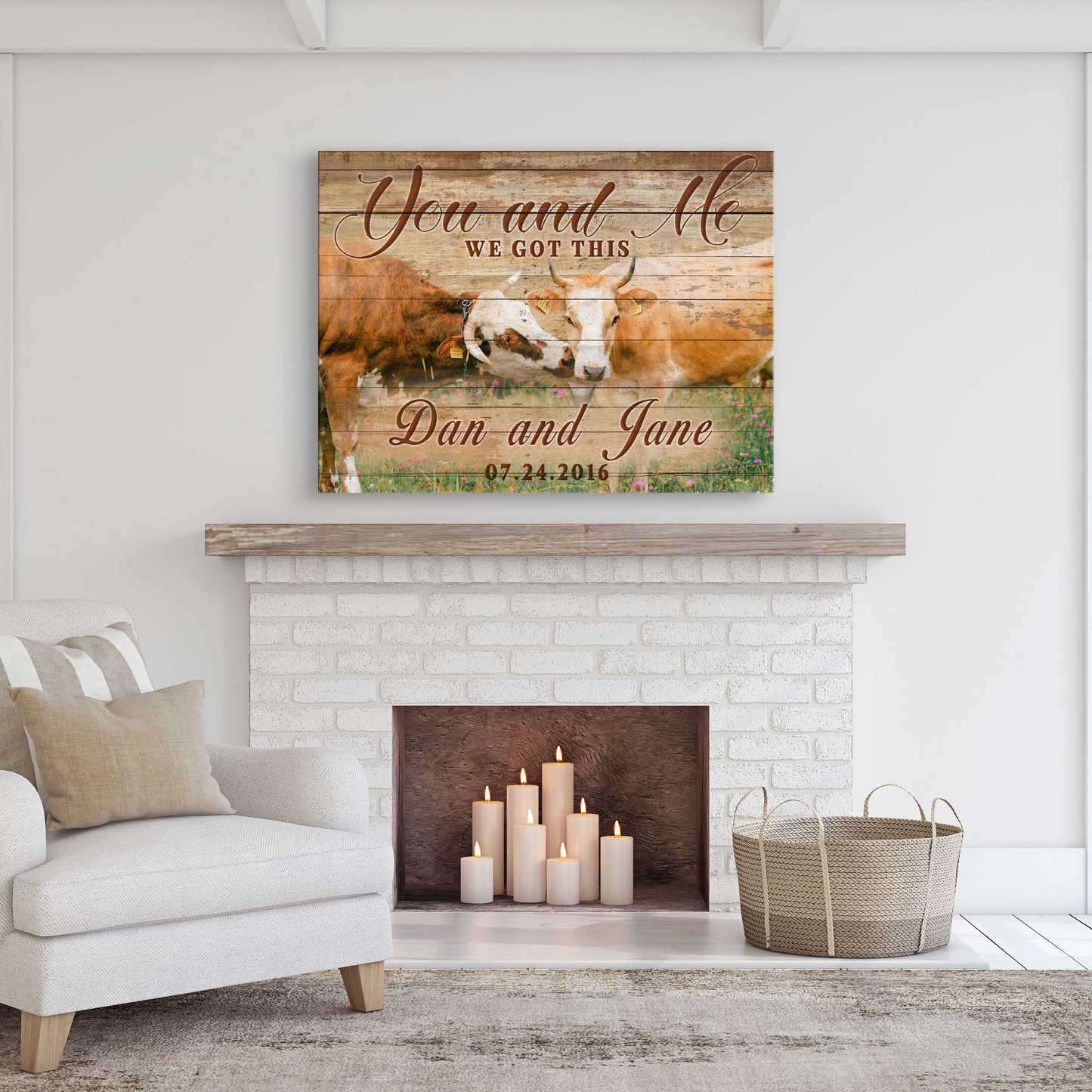 We Got This Couple Cattle personalized canvas sign with farmhouse style