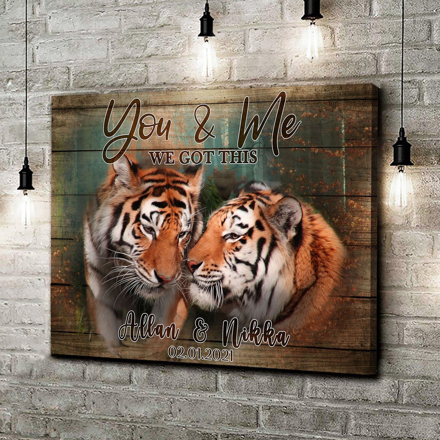 We Got This Tiger Couple Personalized Canvas Sign