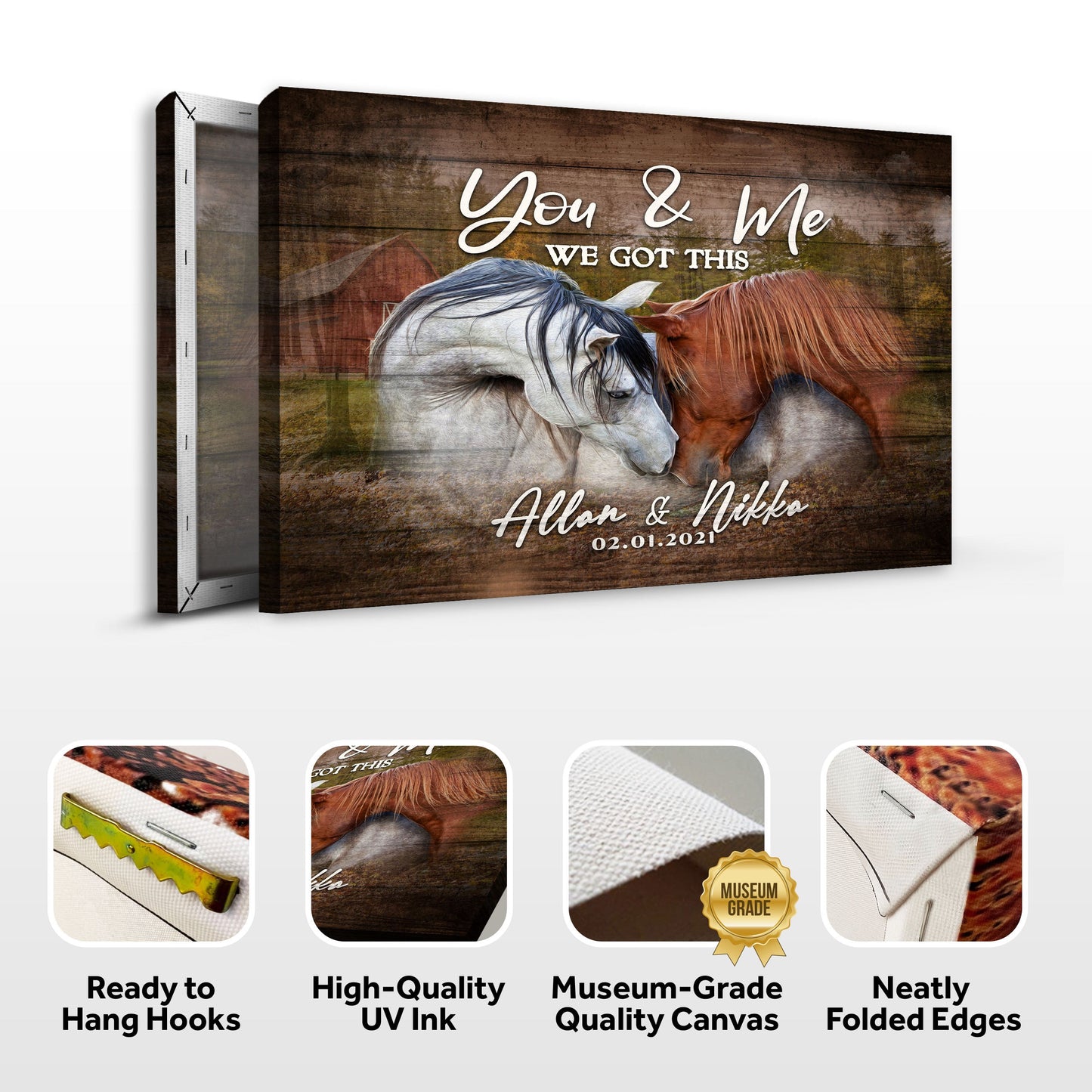 We Got This Couple Horse Personalized Canvas Sign
