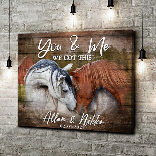 We Got This Couple Horse personalized canvas sign for equestrian couples