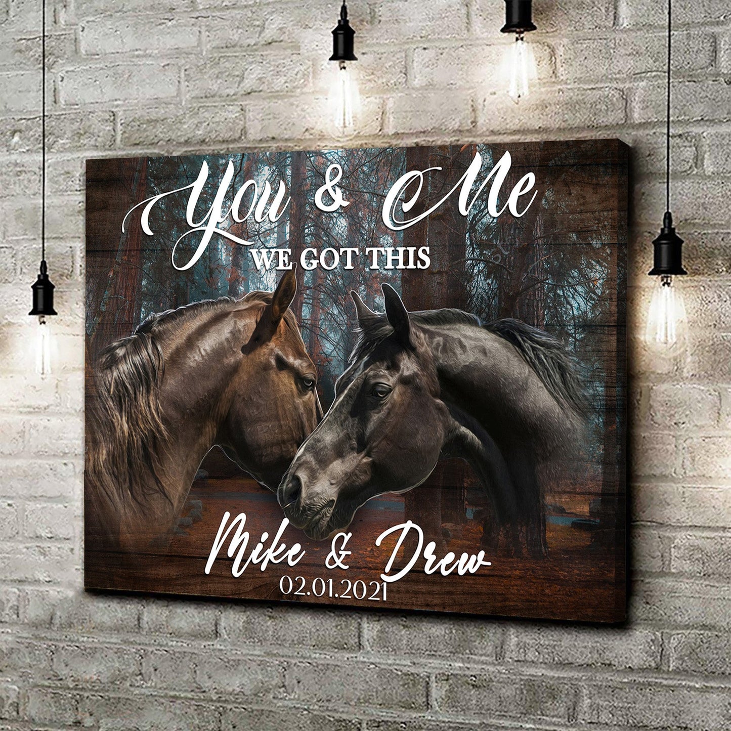 We Got This Couple Horse Personalized Canvas Sign