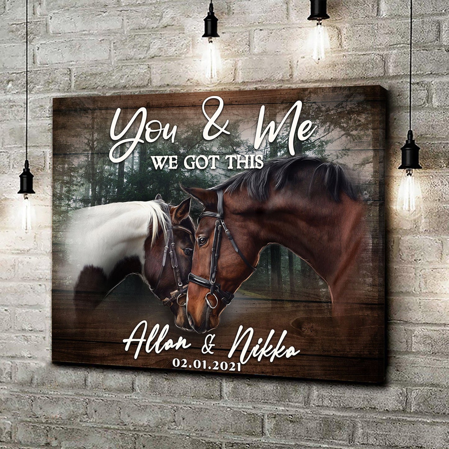 We Got This Couple Horse Personalized Canvas Sign