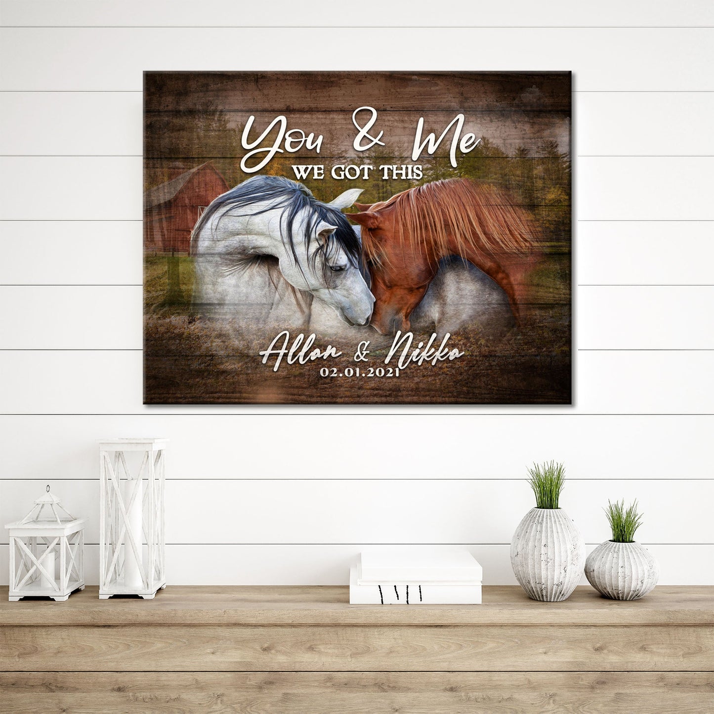We Got This Couple Horse Personalized Canvas Sign