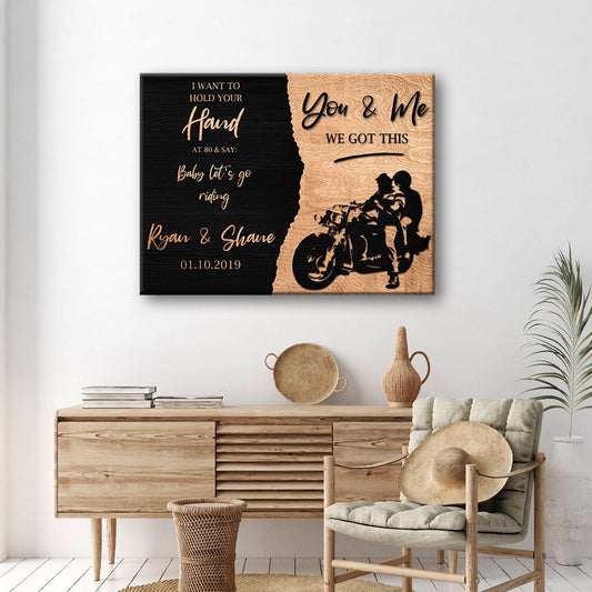 Personalized Biker Couple Canvas Sign Wall Art