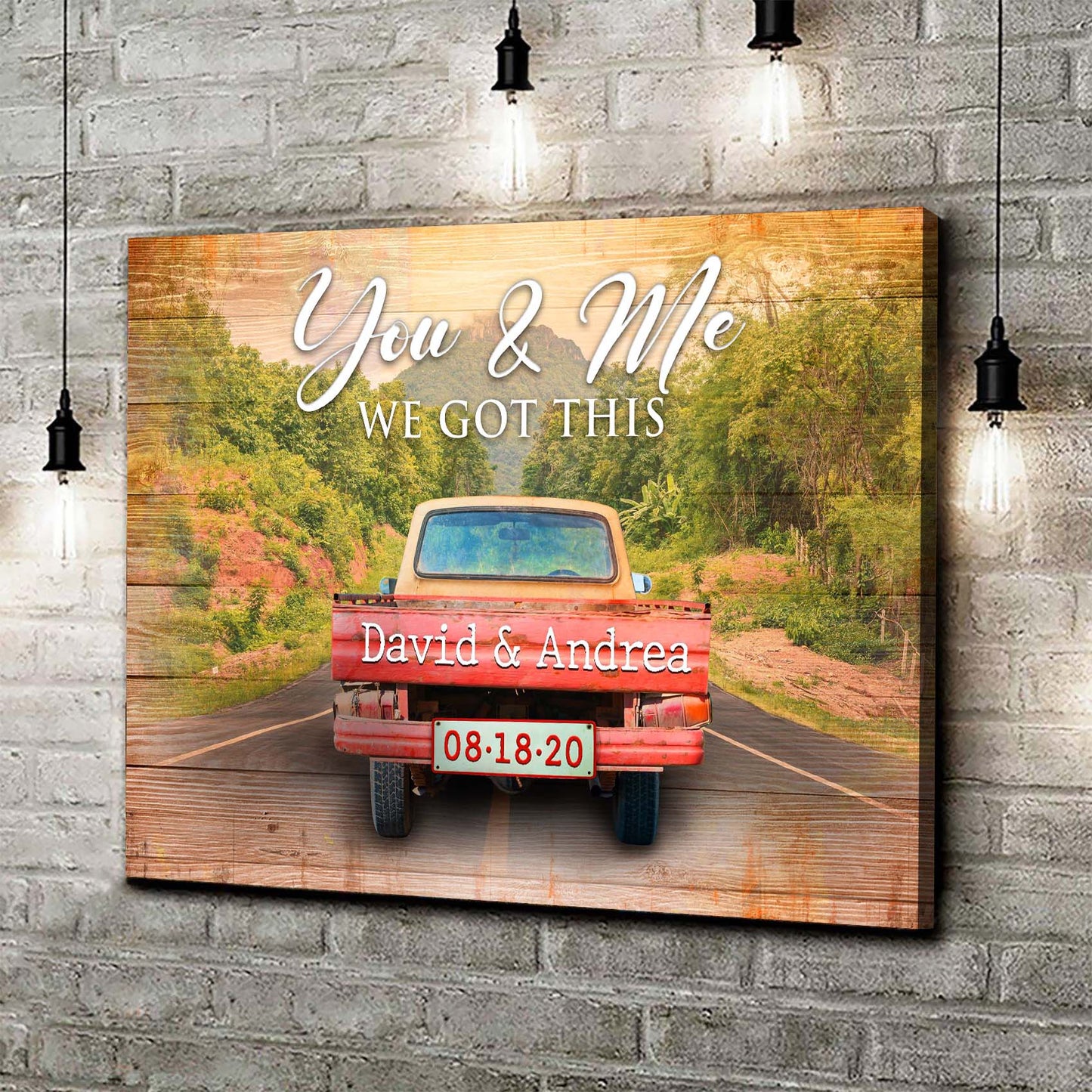 We Got This Couple Red Truck Personalized Canvas Sign