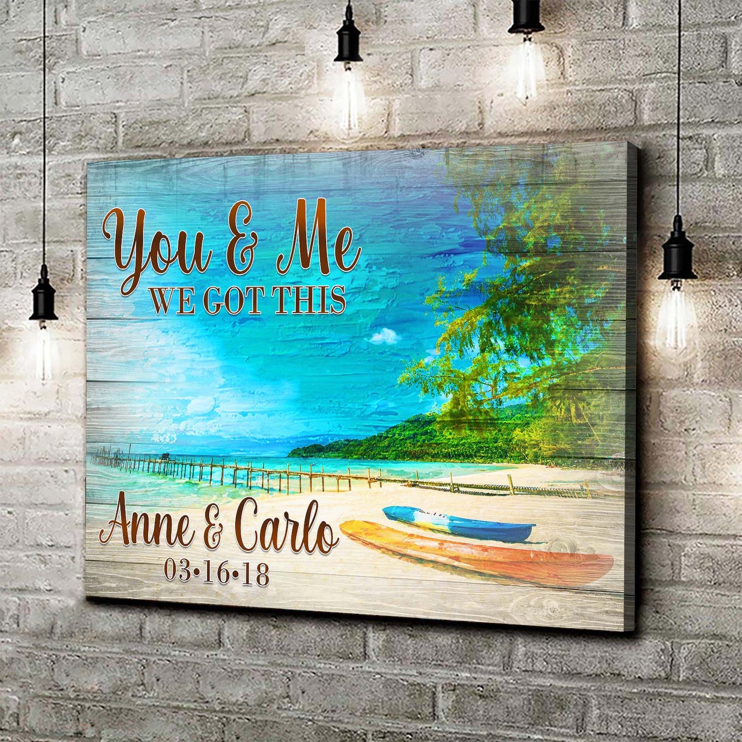 We Got This Couple Beach Personalized Canvas Sign
