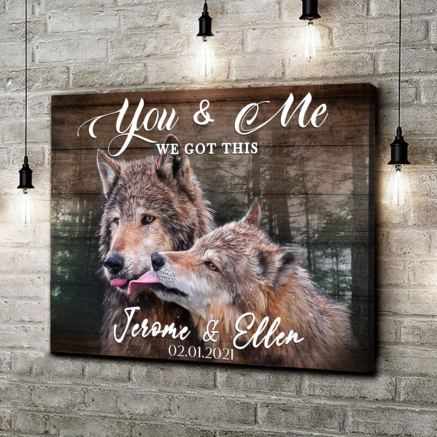 We Got This Couple Wolves Personalized Canvas Sign