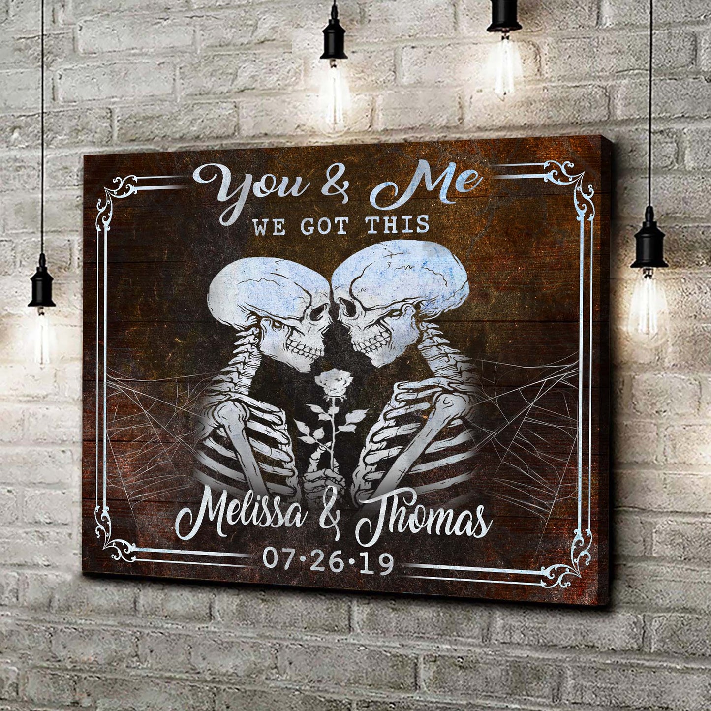 We Got This Skeleton Couple Personalized Canvas Sign II