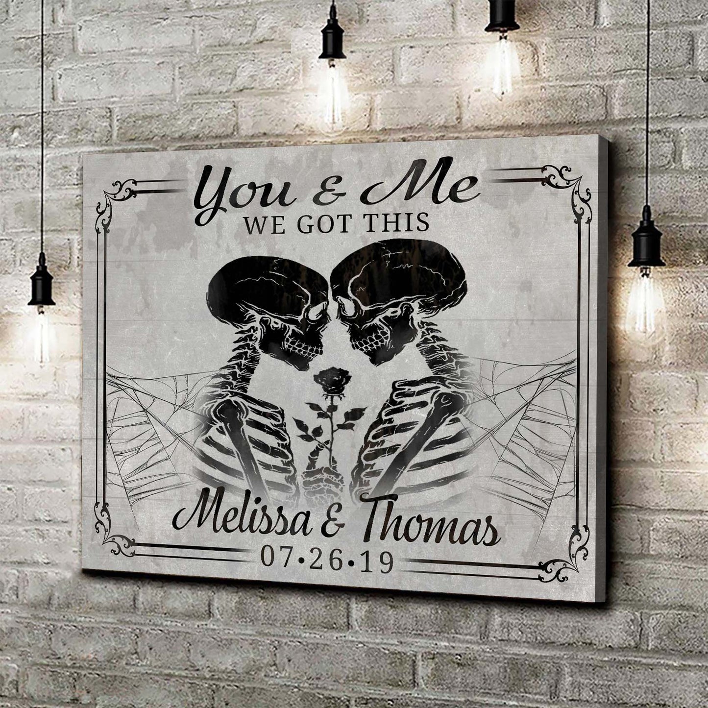 We Got This Skeleton Couple Personalized Canvas Sign II