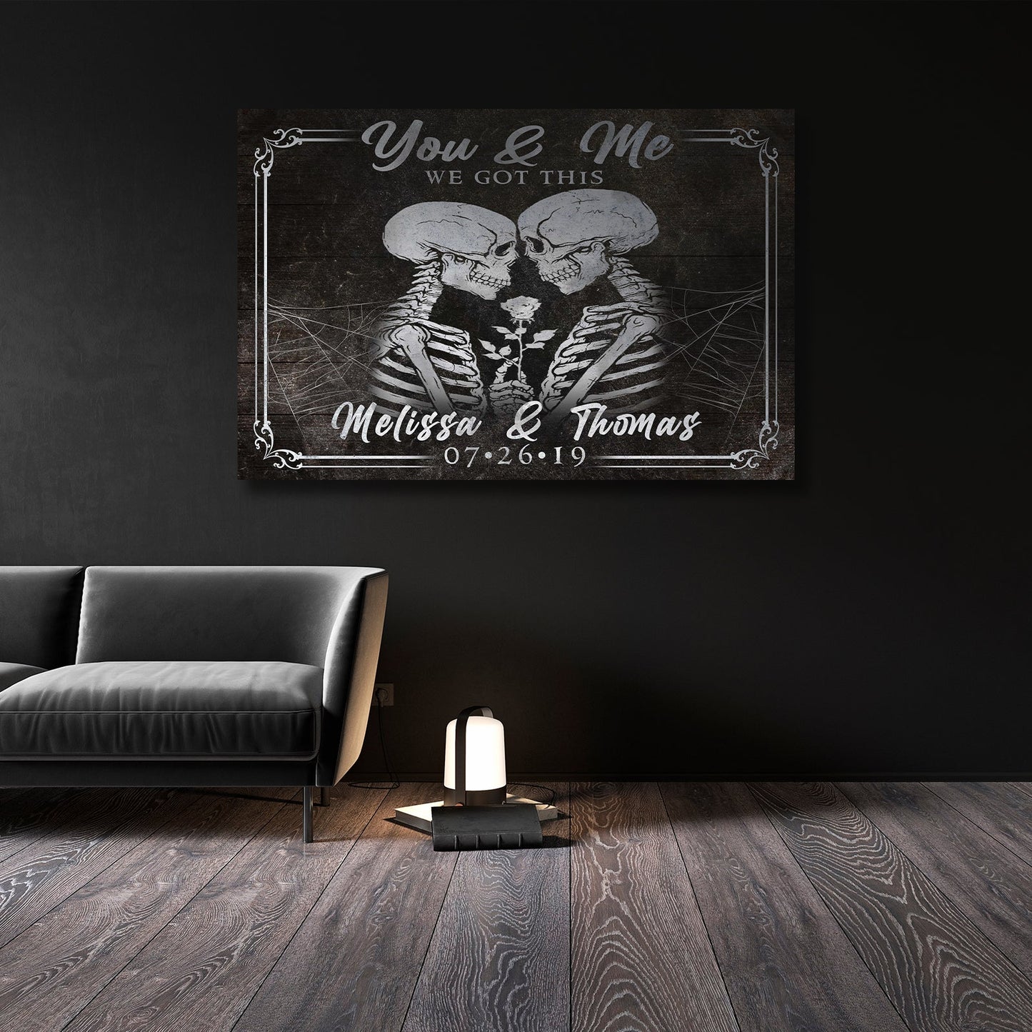 We Got This Skeleton Couple Personalized Canvas Sign II