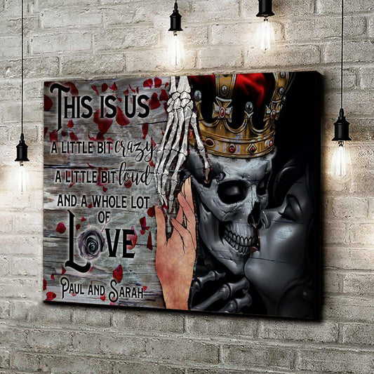 This Is Us Gothic Couple personalized canvas sign with moody style