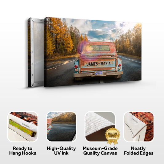 Rustic Vintage Truck Canvas Wall Art