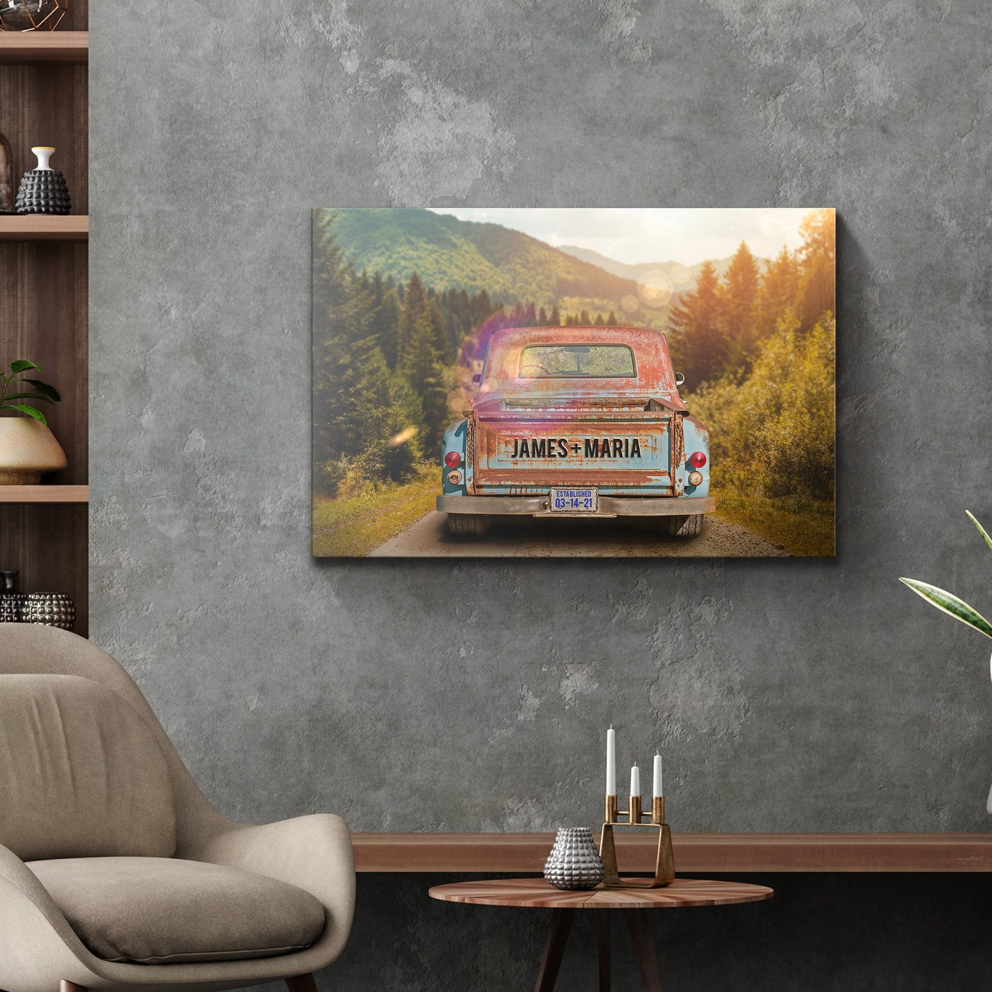 Rustic Vintage Truck Canvas Wall Art