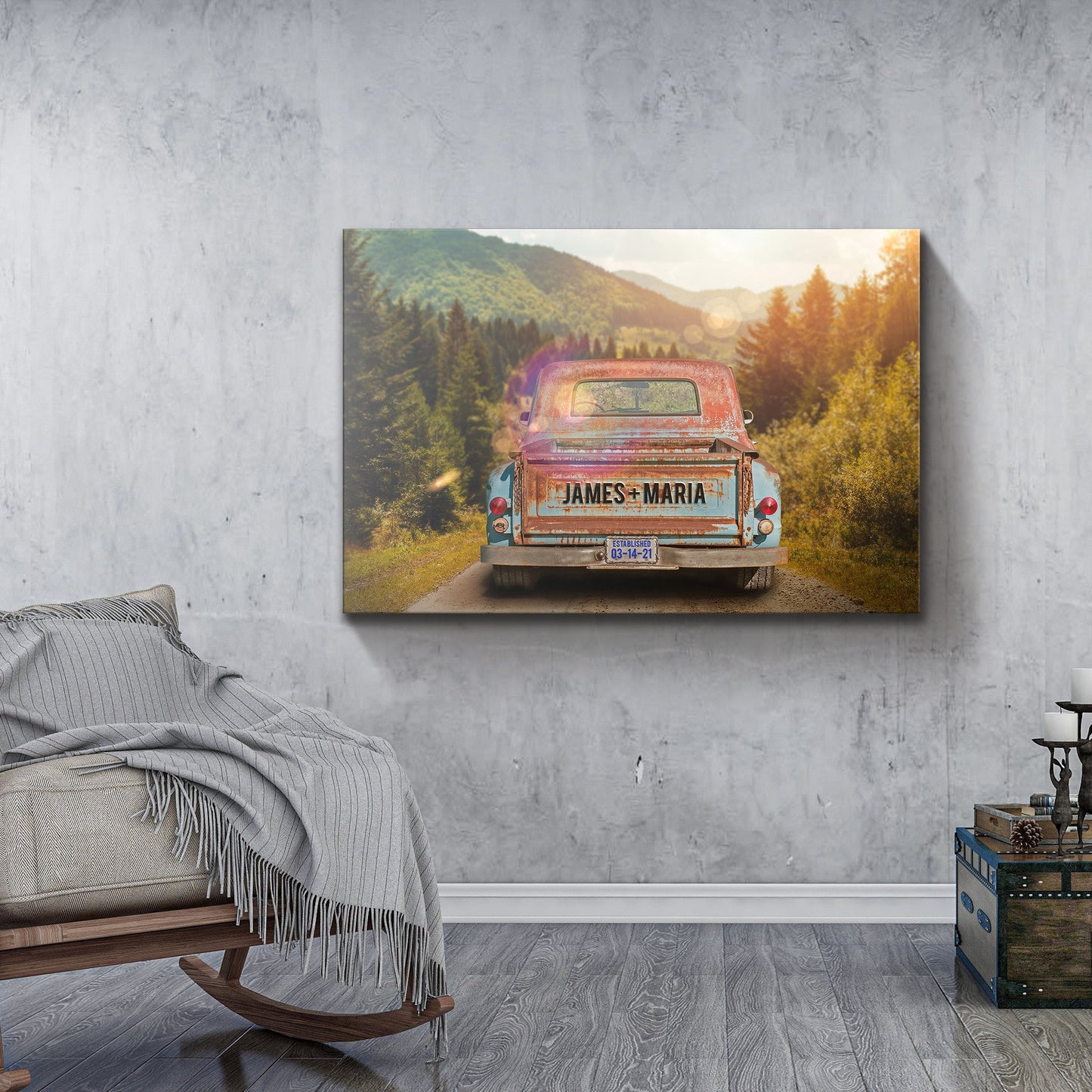 Rustic Vintage Truck Canvas Wall Art