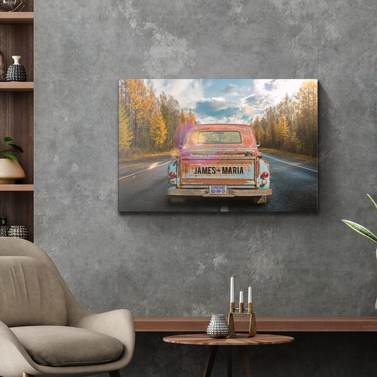Rustic vintage truck canvas wall art farmhouse decor