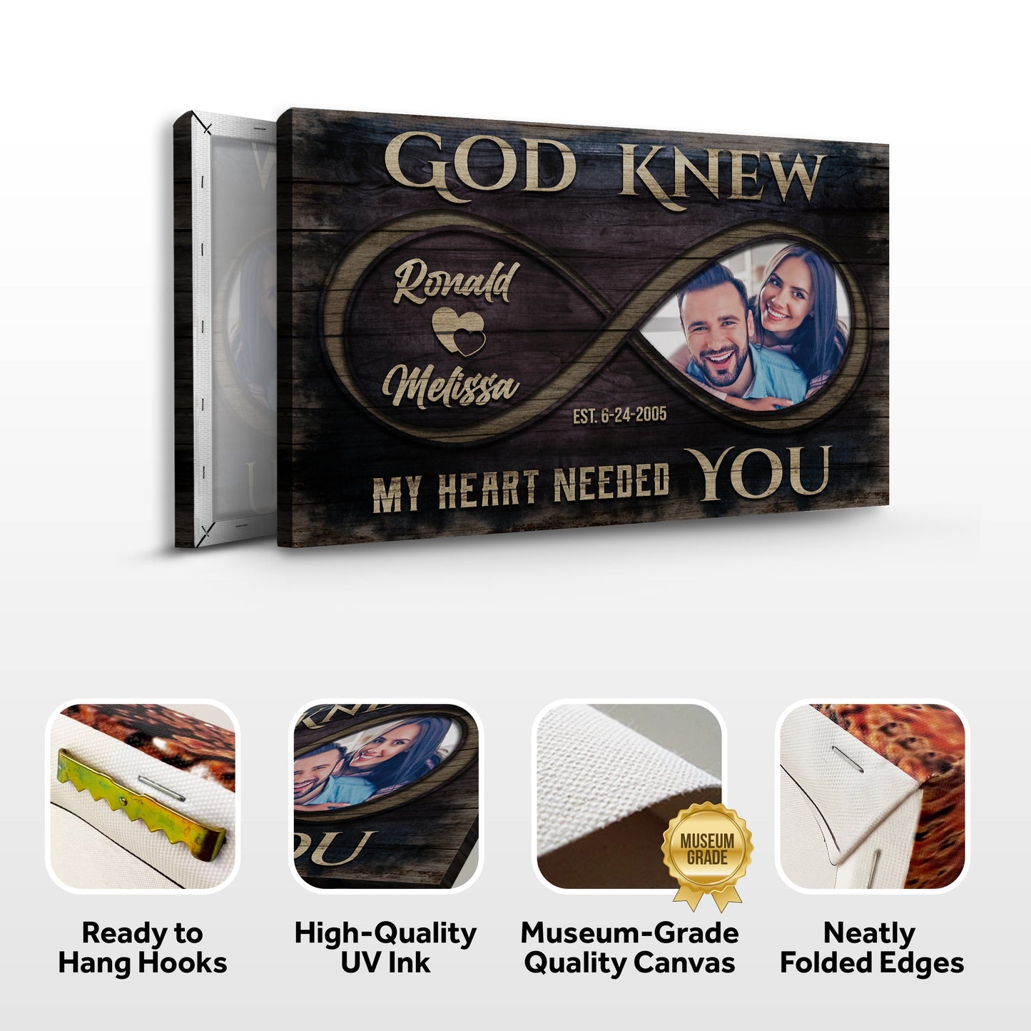 God Knew Couple Canvas Sign II