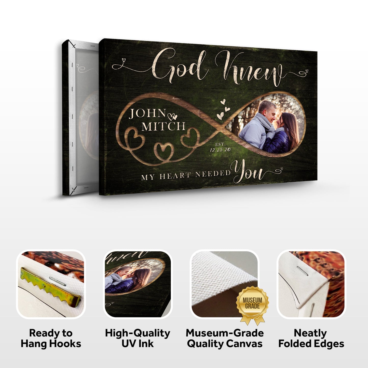 God Knew Couple Canvas Sign