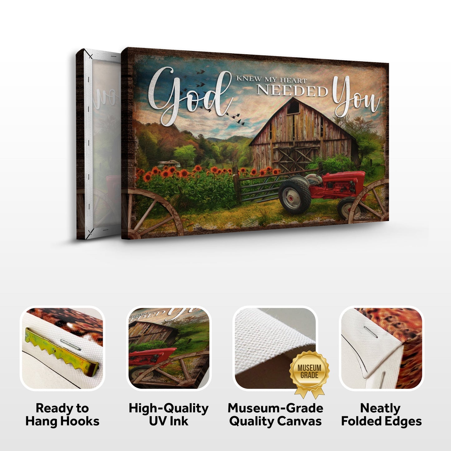 God Knew My Heart Needed You Faith Canvas Sign II