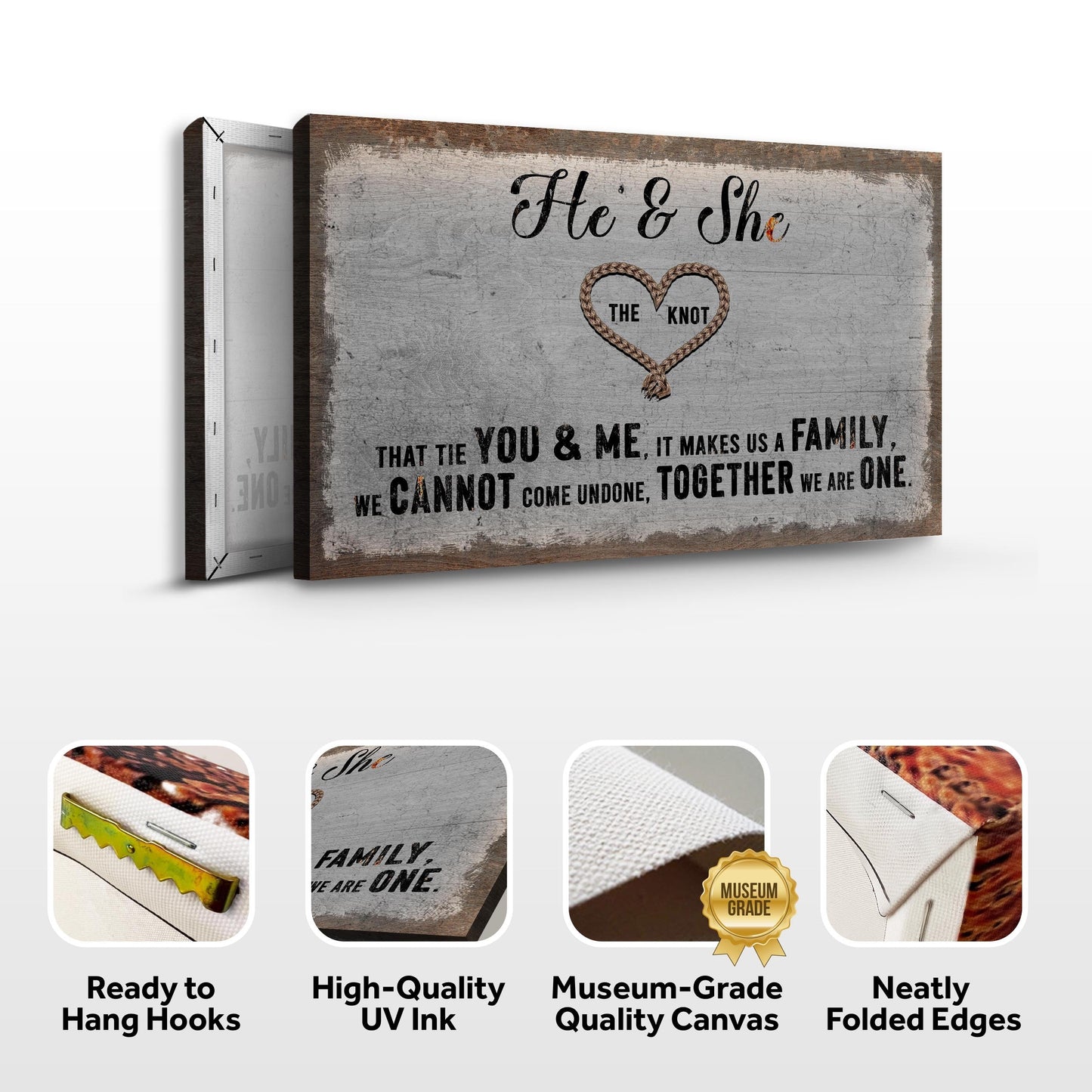 He And She You And Me Together Couple Canvas Sign