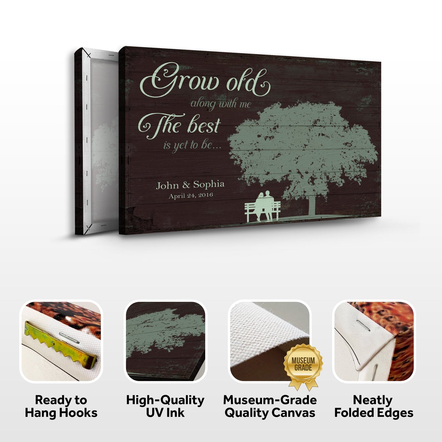 Grow Old Along With Me Couple Canvas Sign